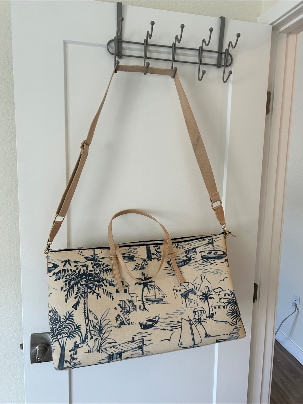 Spartina 449 Navy blue Cream Travel Bag Ashley River carryon large bag